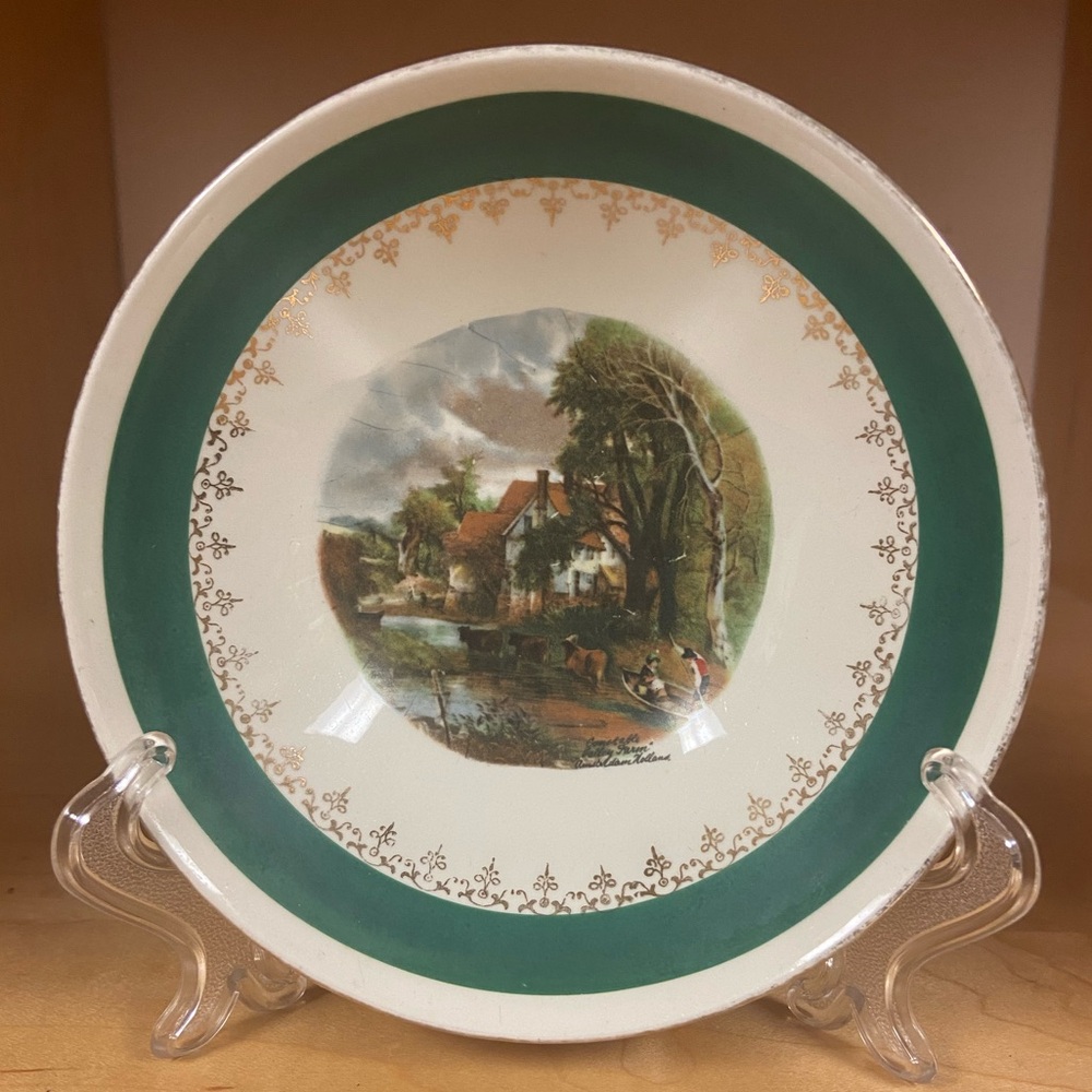 VINTAGE RHYTHM HOMER LAUGHLIN PORCELAIN PLATE VALLEY FARM HOLLAND COLLECTABLE